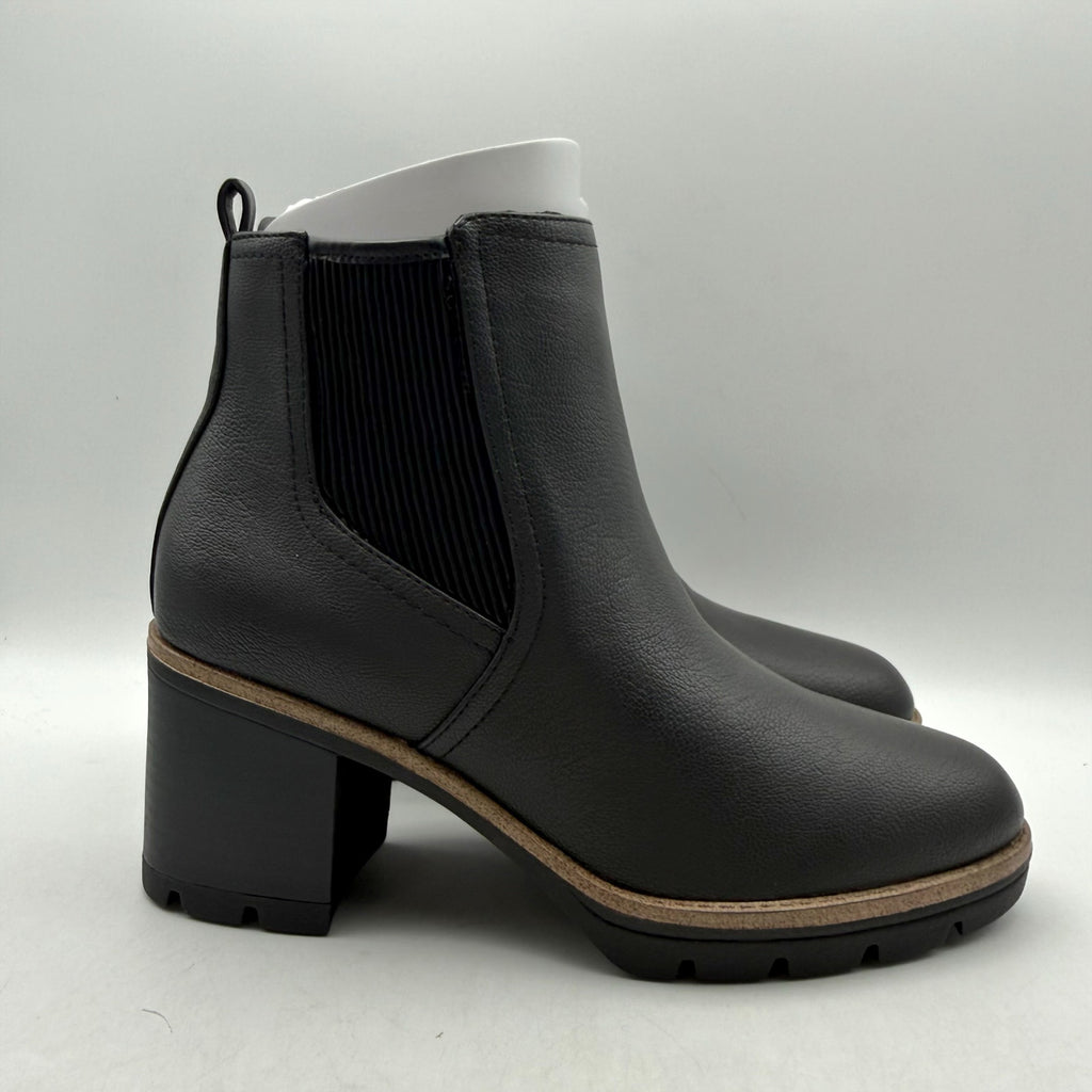 Naturalizer Womens Madalynn Ankle Bootie Size 8 Wide Black Water Repellent NIB