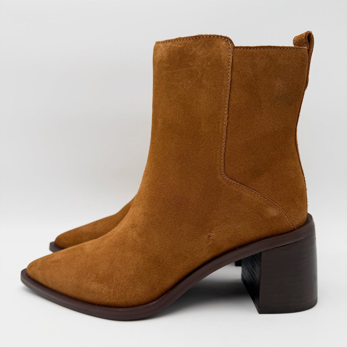Vince Camuto Womens Lorelai Ankle Boots Size 7 EU 37.5 Brown Burnt Sugar NIB