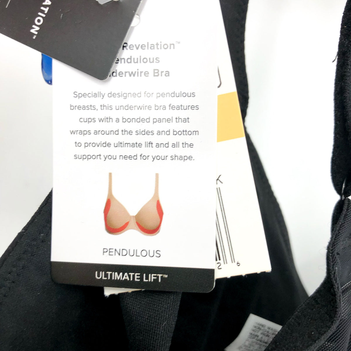 WACOAL Shape Revelation Pendulous Underwire Bra 36DD Black Full 855387 NWT