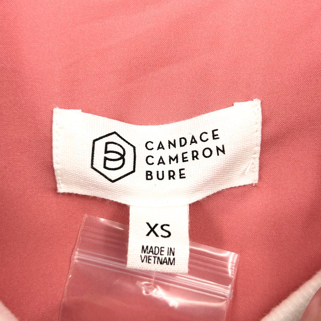 CANDACE CAMERON BURE Ruffle Sleeve Shirt Jacket XS Pink Blossom Plaid NWOT