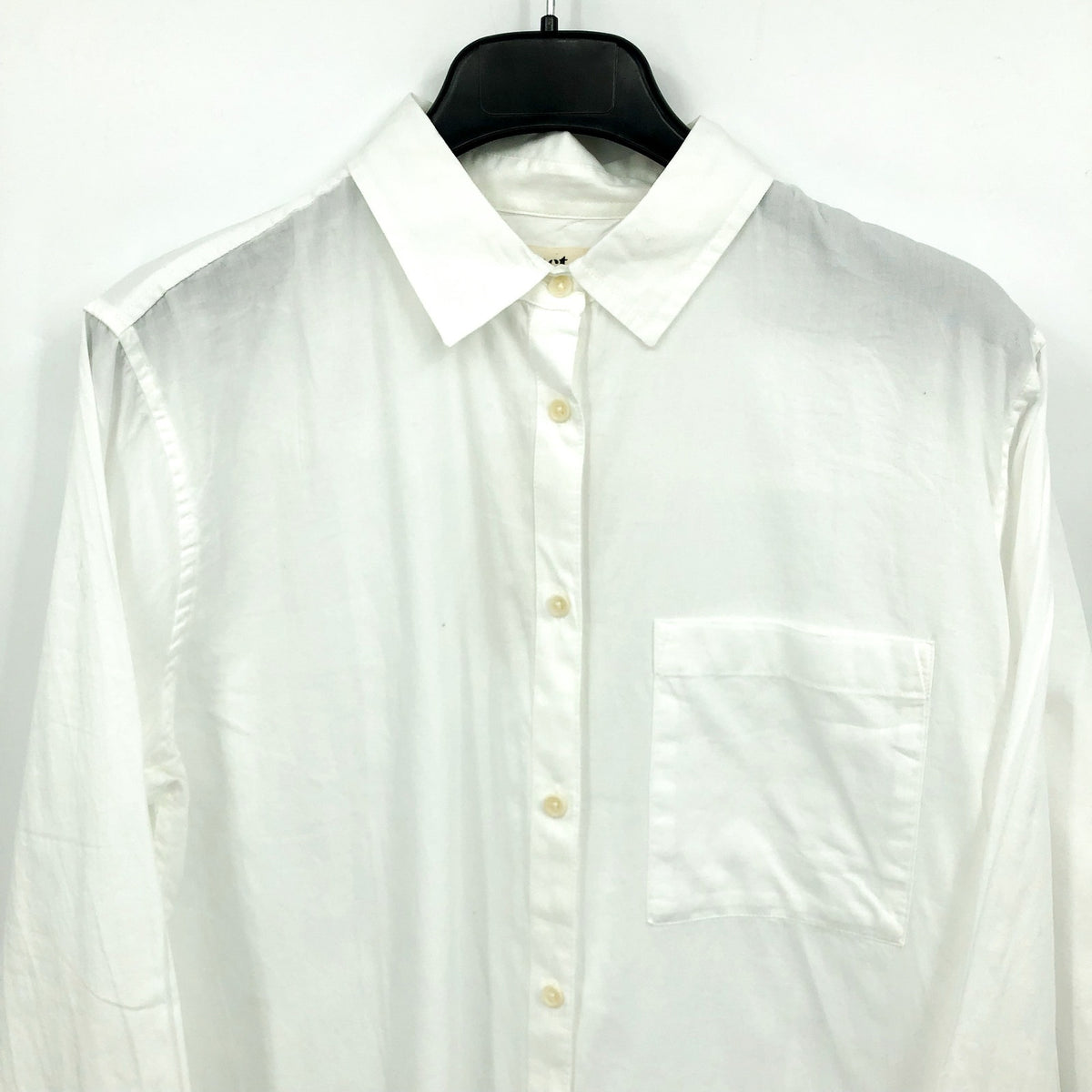 PACT Women's Sunset Lightweight Cotton Shirt Large White Button-Down NWT