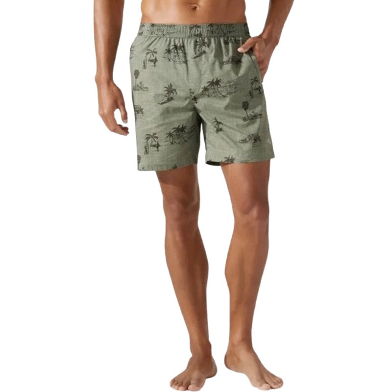 TOMMY BAHAMA Men’s Island Zone Hybrid Board Shorts Large Army Green 6-Inch NWT