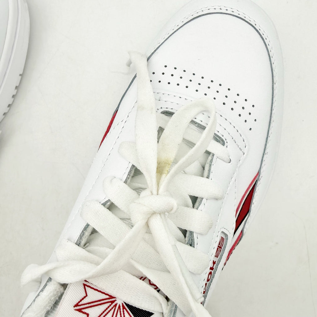 Reebok Womens Club C Double Sneaker SIZE 9 EU 40 White Red Leather NWT