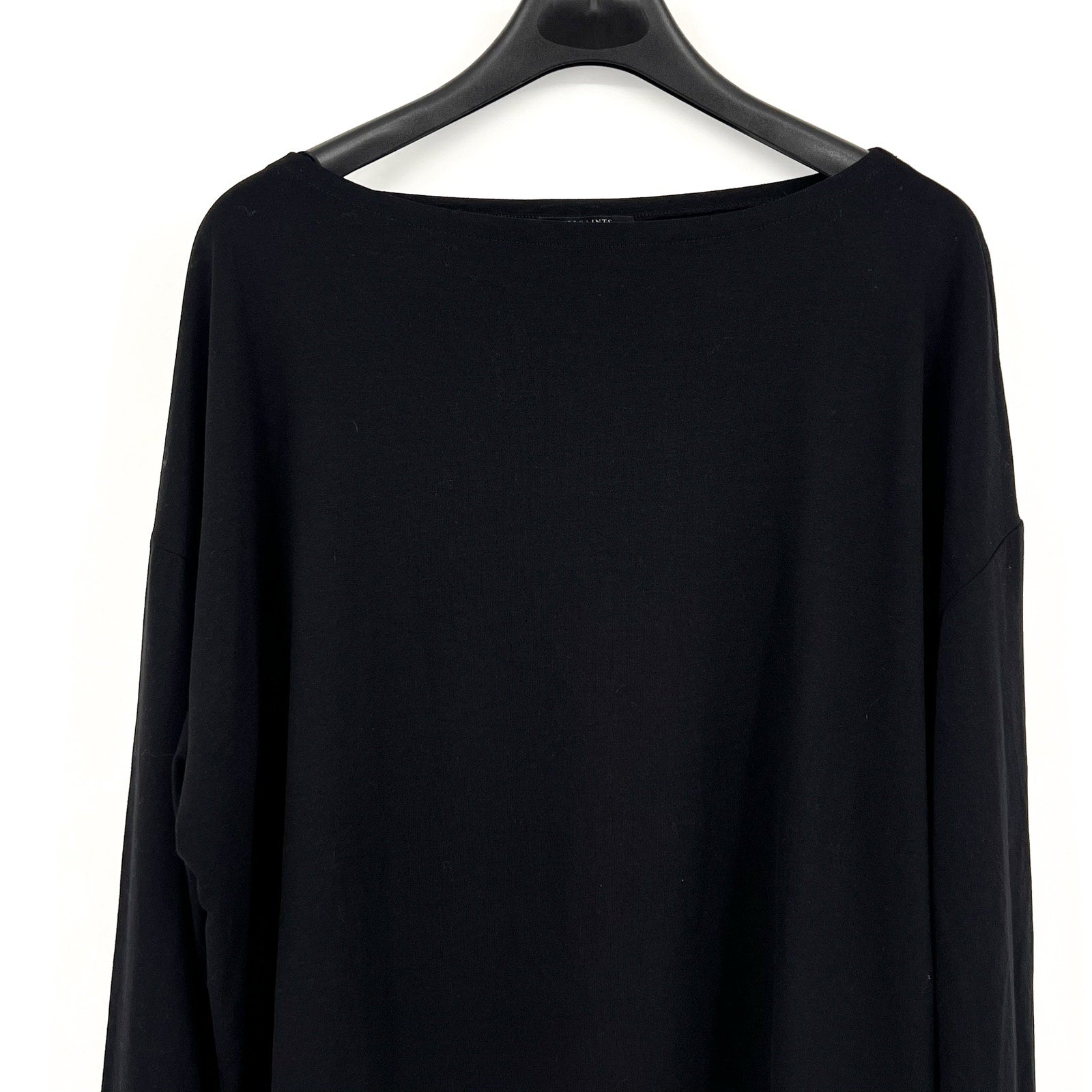 ALLSAINTS Women's Rita Oversized T-Shirt Large Black Long Sleeve NWT