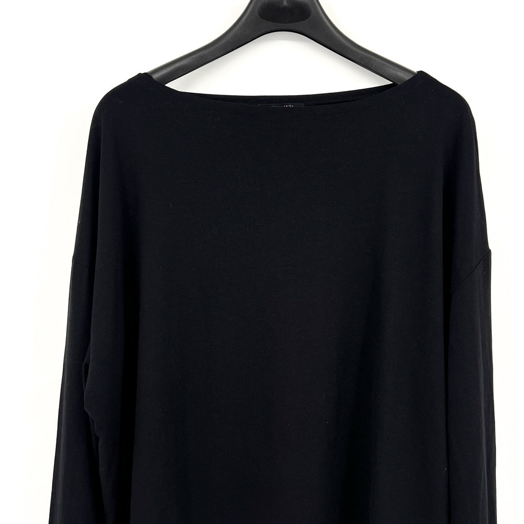 ALLSAINTS Women's Rita Oversized T-Shirt Large Black Long Sleeve NWT