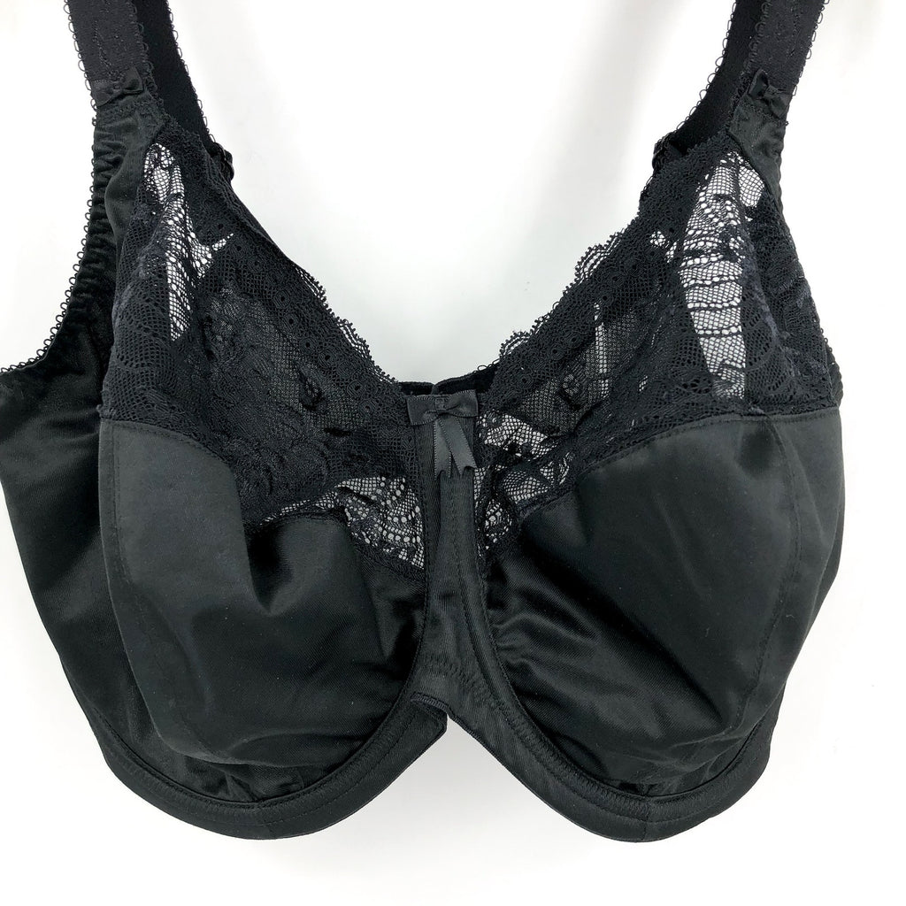 ELOMI Women's Morgan Underwired Banded Bra 38L Black Full Cup 4111 NWT