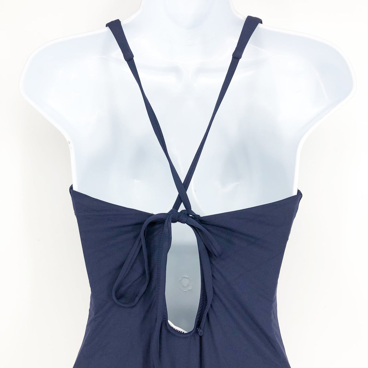 ANDIE SWIM Bali One Piece Swimsuit Small Tall 4-6 Navy Blue Deep Plunge Neck NWT