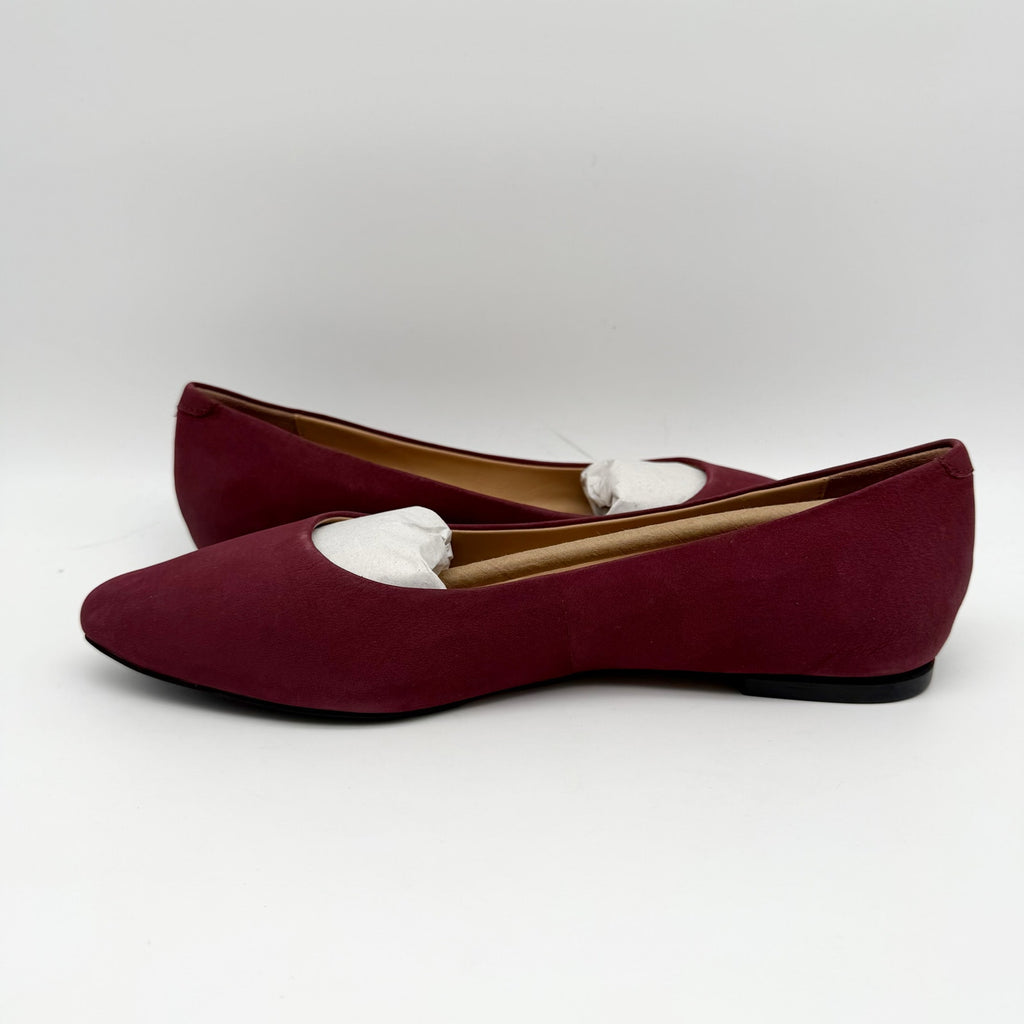 Trotters Womens Estee Flats US 9 M Dark Cherry Red Nubuck Leather NIB