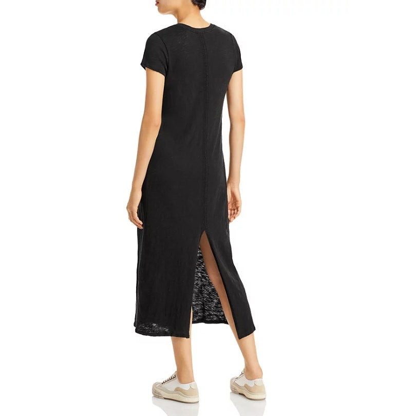 ATM ANTHONY THOMAS MELILLO Tee Midi Dress Small Black Crewneck Short Sleeve NWT