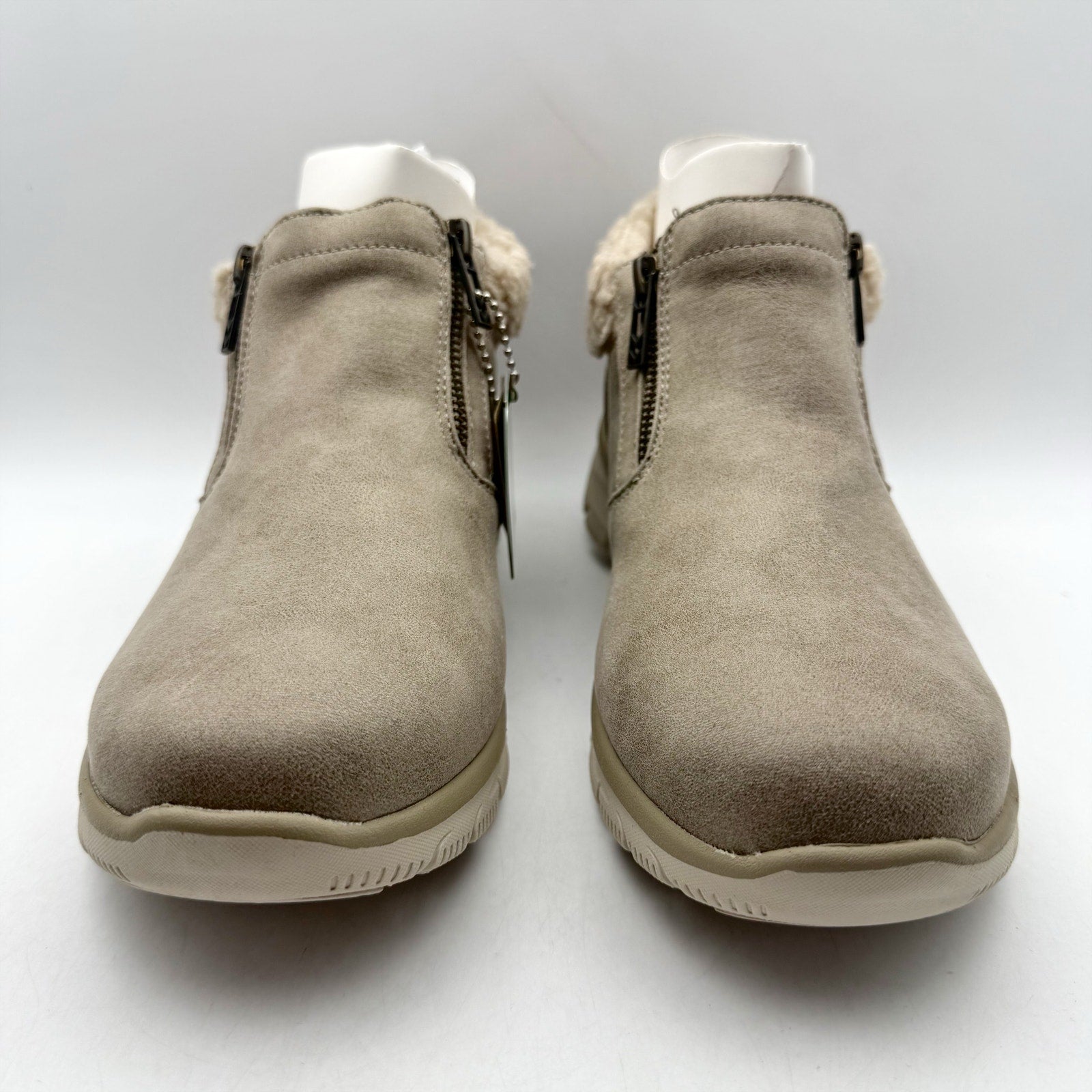 Skechers Womens Easy Going Ankle Boots US 10 Grey Water Repellent Lined NIB
