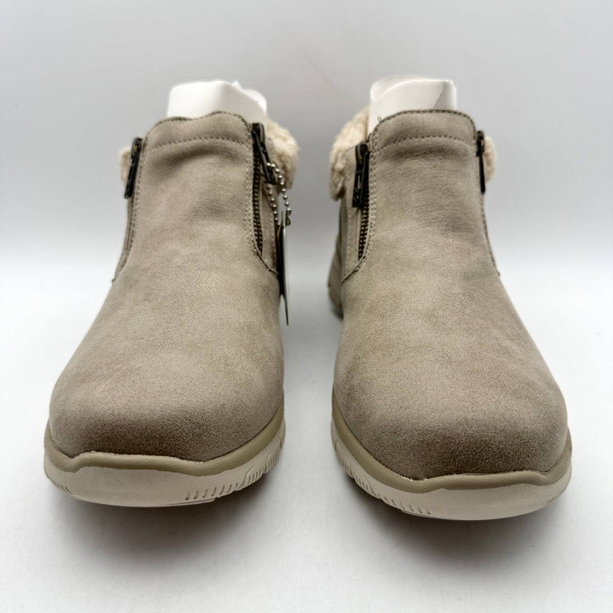 Skechers Womens Easy Going Ankle Boots Size 10 Grey Water Repellent Lined NIB