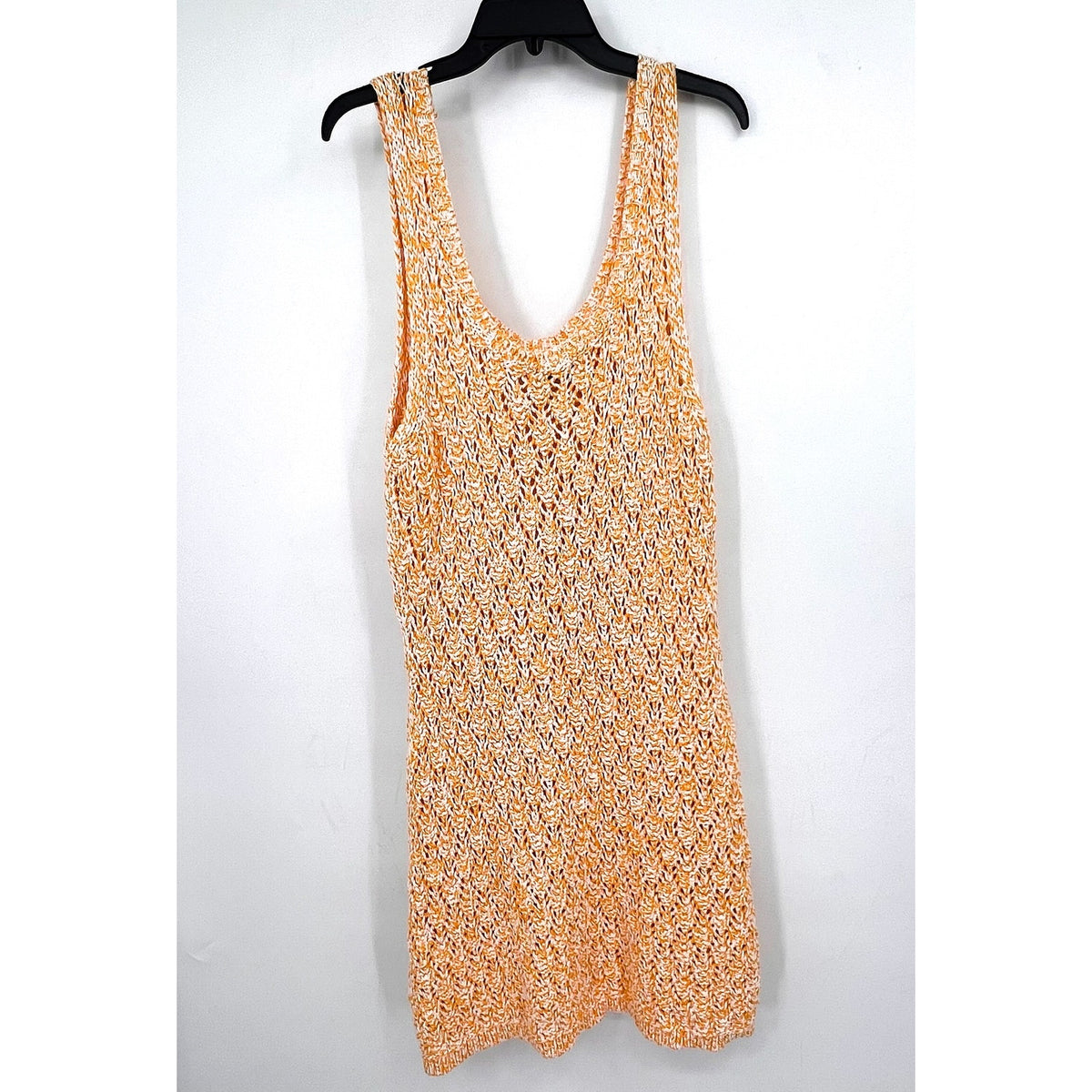 STINE GOYA Women's Knitted Esme Tank Dress Large Orange White Sleeveless NWOT