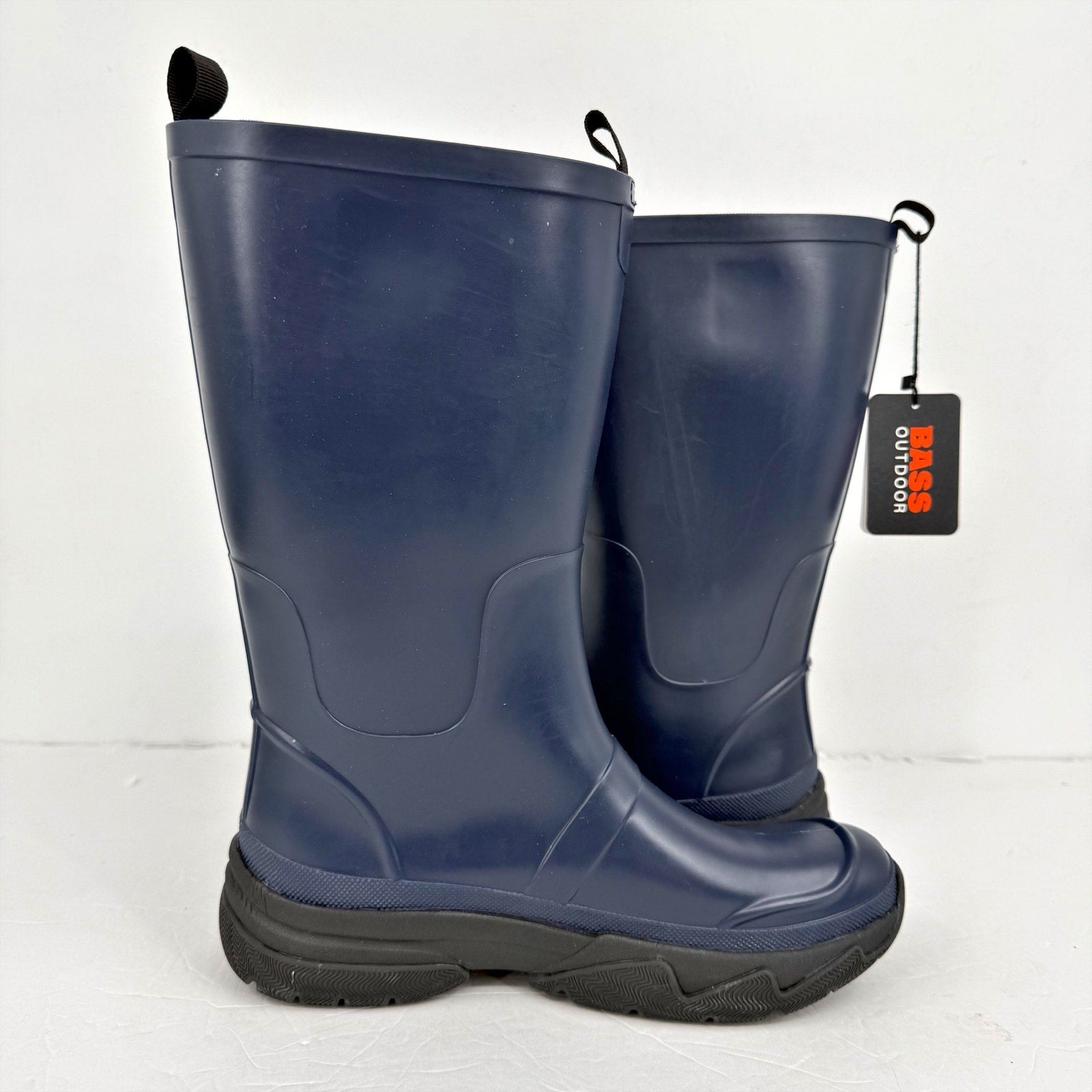 Bass Outdoors Womens Field Tall Rainboots US 8 M Blue Waterproof NWOB