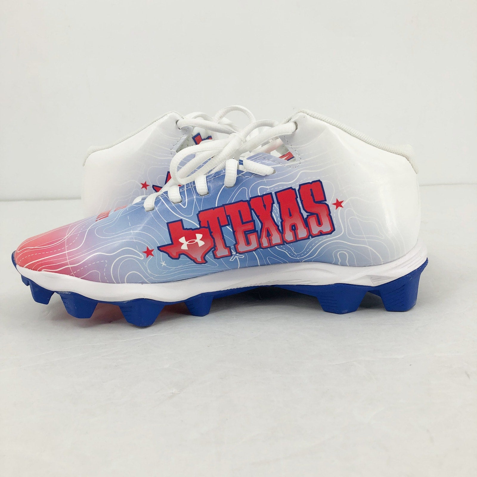 Under Armour Spotlight Fran RM 4 TX Football Cleats KIDS 4.5 Red White Blue NWOB