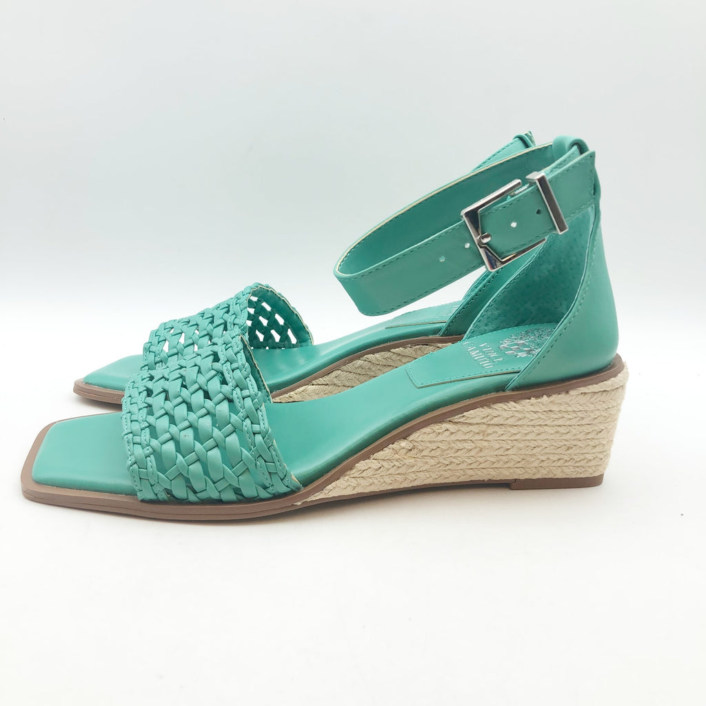 Vince Camuto Womens Bretandi Espadrille Wedge Sandals Size 7.5 Blue Green NIB