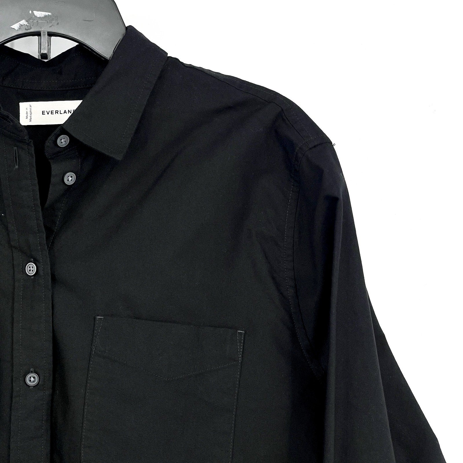 EVERLANE Women's The Must-Have Oxford Shirt Size 12 Black Oversized NWT
