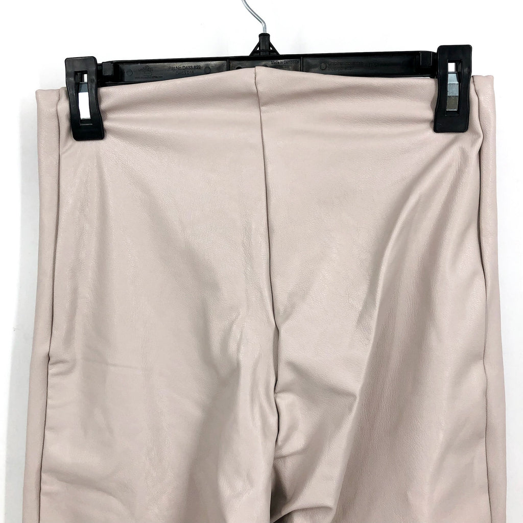 COMMANDO Women's Faux Leather Crop Flare Legging XL Cream Porcelain NWT