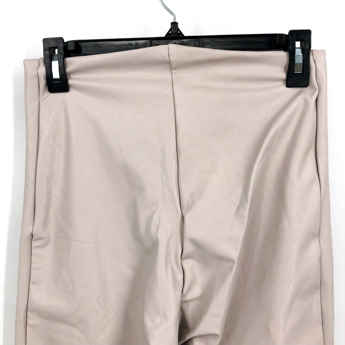 COMMANDO Women's Faux Leather Crop Flare Legging XL Cream Porcelain NWT