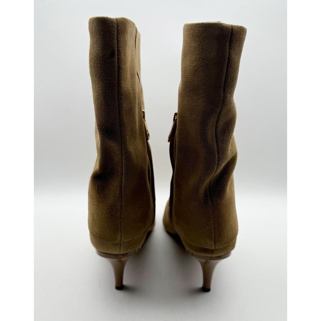 Franco Sarto Womens Alberta Trendy Booties US 12 M EU 43 Tan Taupe Suede NIB