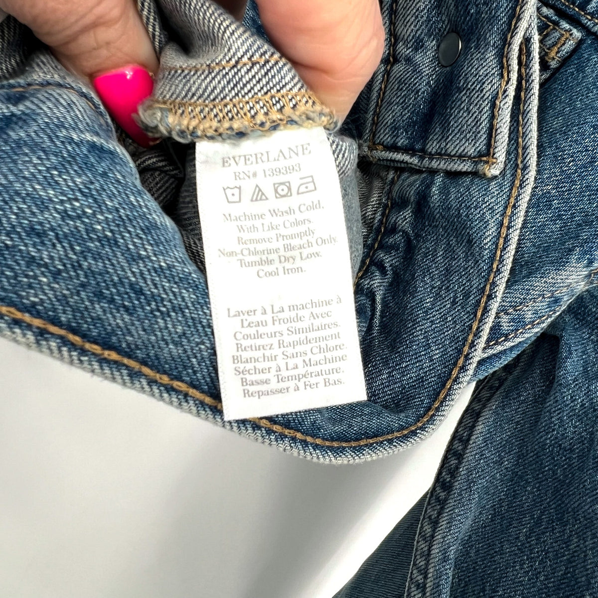 EVERLANE Unisex Everyone Denim Jacket Small Broken in Blue Organic Cotton NWT