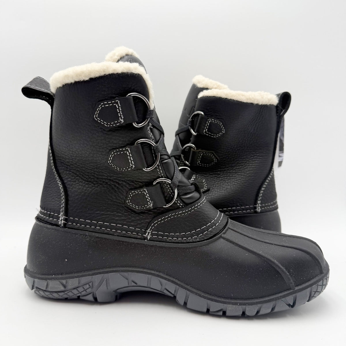 Baffin Womens Yellowknife Snow Boots Size 9 Black Leather Waterproof Winter NWT