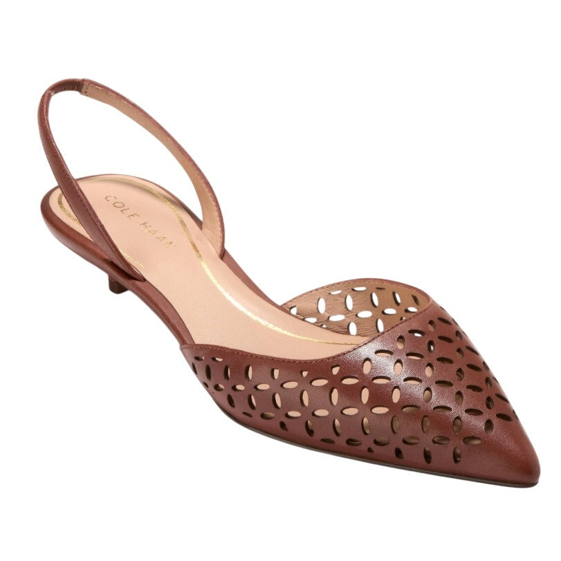 Cole Haan Womens Gilda Pumps US 10 B EU 40.5 Brown Perforated Leather NIB