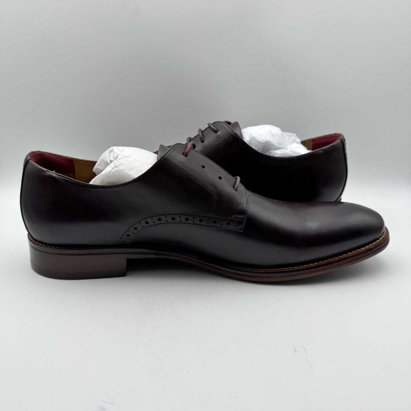 JOHNSTON & MURPHY Mens Conard 2.0 Dress Shoes US 13D Mahogany Brown Leather NIB