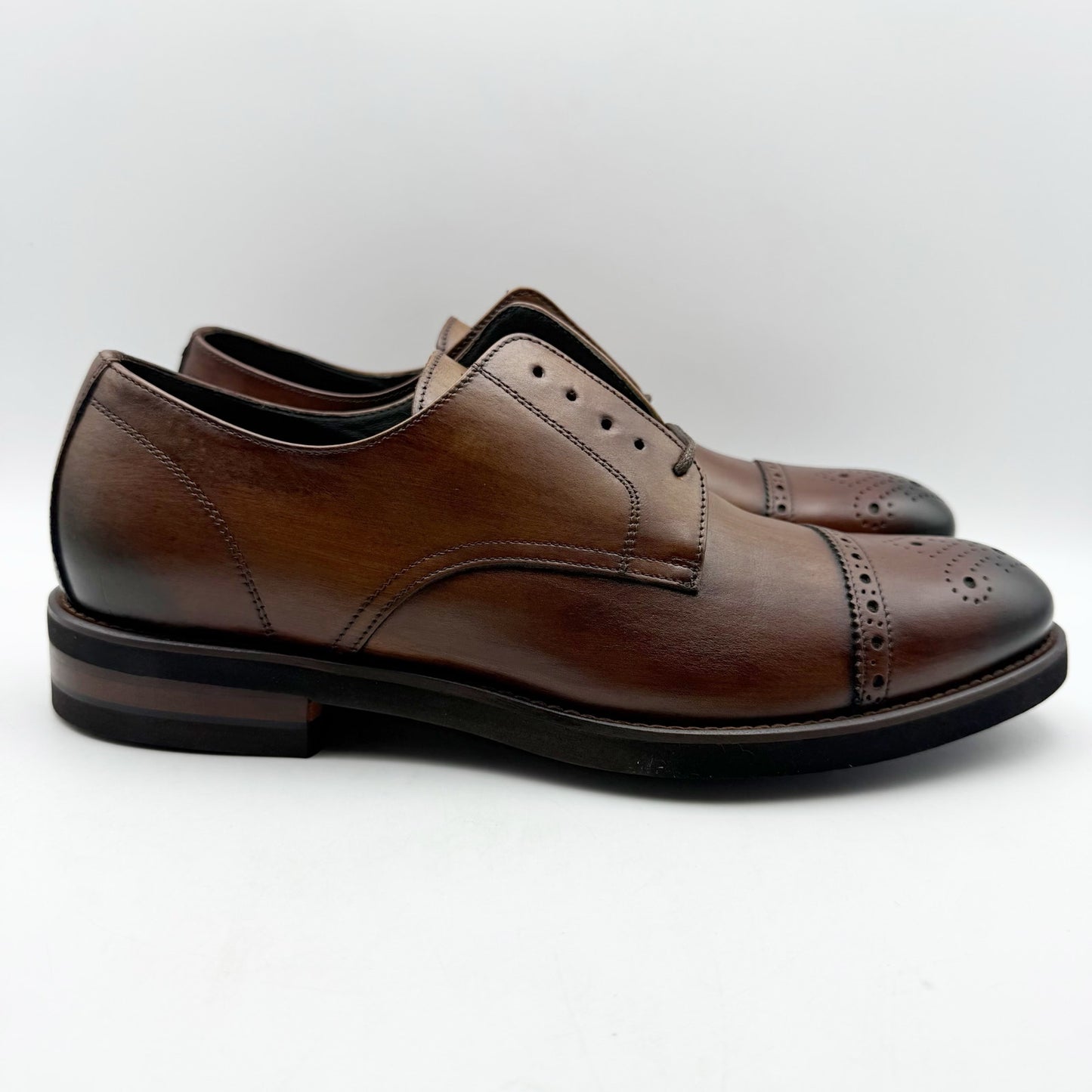 Johnston & Murphy Mens Ashford Cap Toe Dress Shoes US 9 M Brown Leather NIB