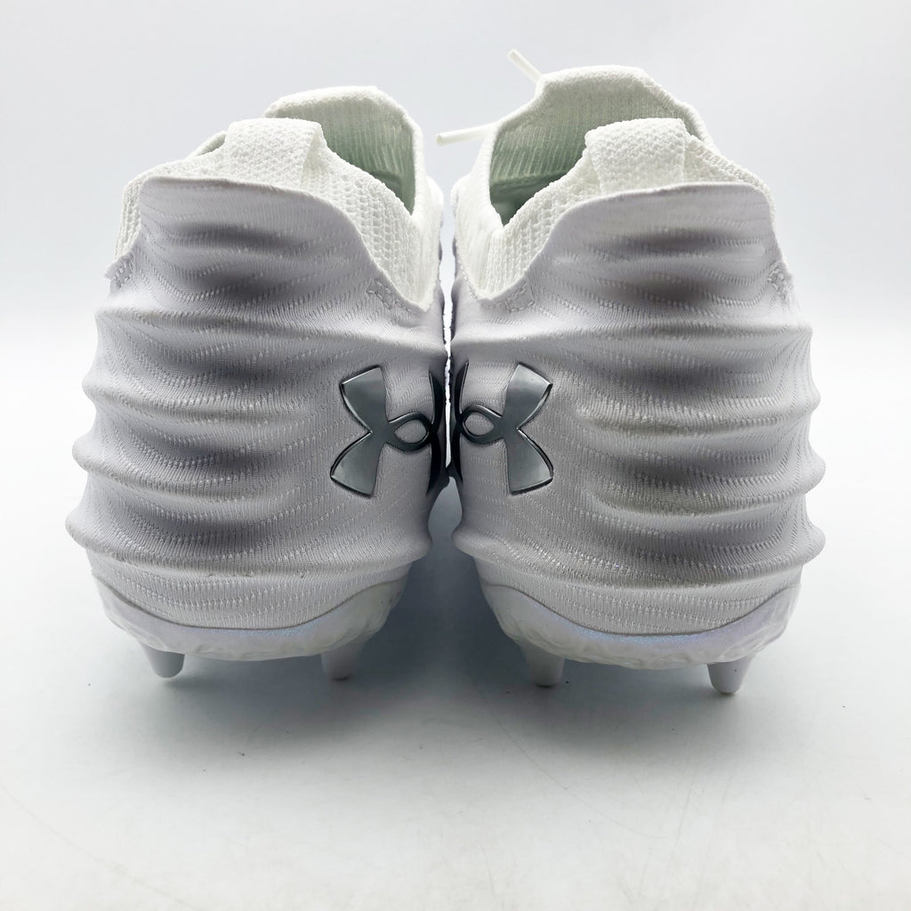 Under Armour Mens Blur 2 MC Suede Molded Football Cleats US 8.5 White Silver NWOB