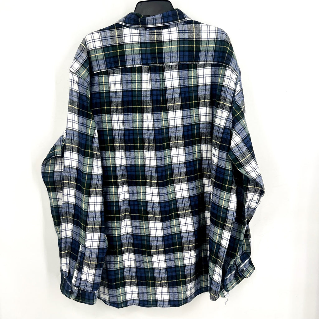 L.L. BEAN Mens Scotch Plaid Flannel Shirt 3XL Blue Vintage Tartan NWT
