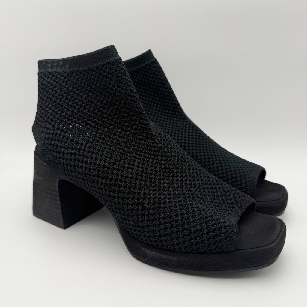Eileen Fisher Womens Gavis Platform Sandals Size 9.5 M Black Knit NIB