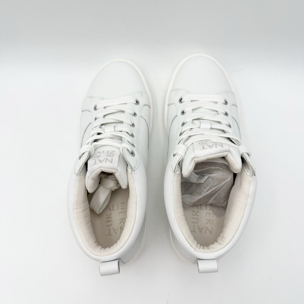 Naturalizer Womens Morrison Mid High Top Casual Sneakers US 6 White Leather NIB