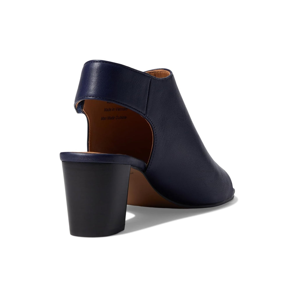 Johnston & Murphy Womens Evelyn Open Toe Bootie Size 9M Navy Blue Block Heel NIB