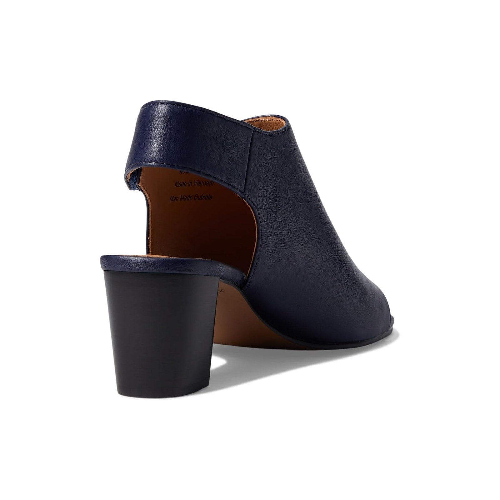 Johnston & Murphy Womens Evelyn Open Toe Bootie Size 9M Navy Blue Block Heel NIB