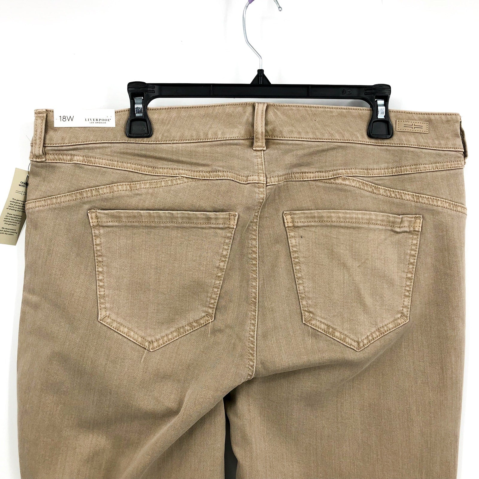 LIVERPOOL Women's Piper Hugger Ankle Skinny Jeans Size 18W Biscuit Tan NWT