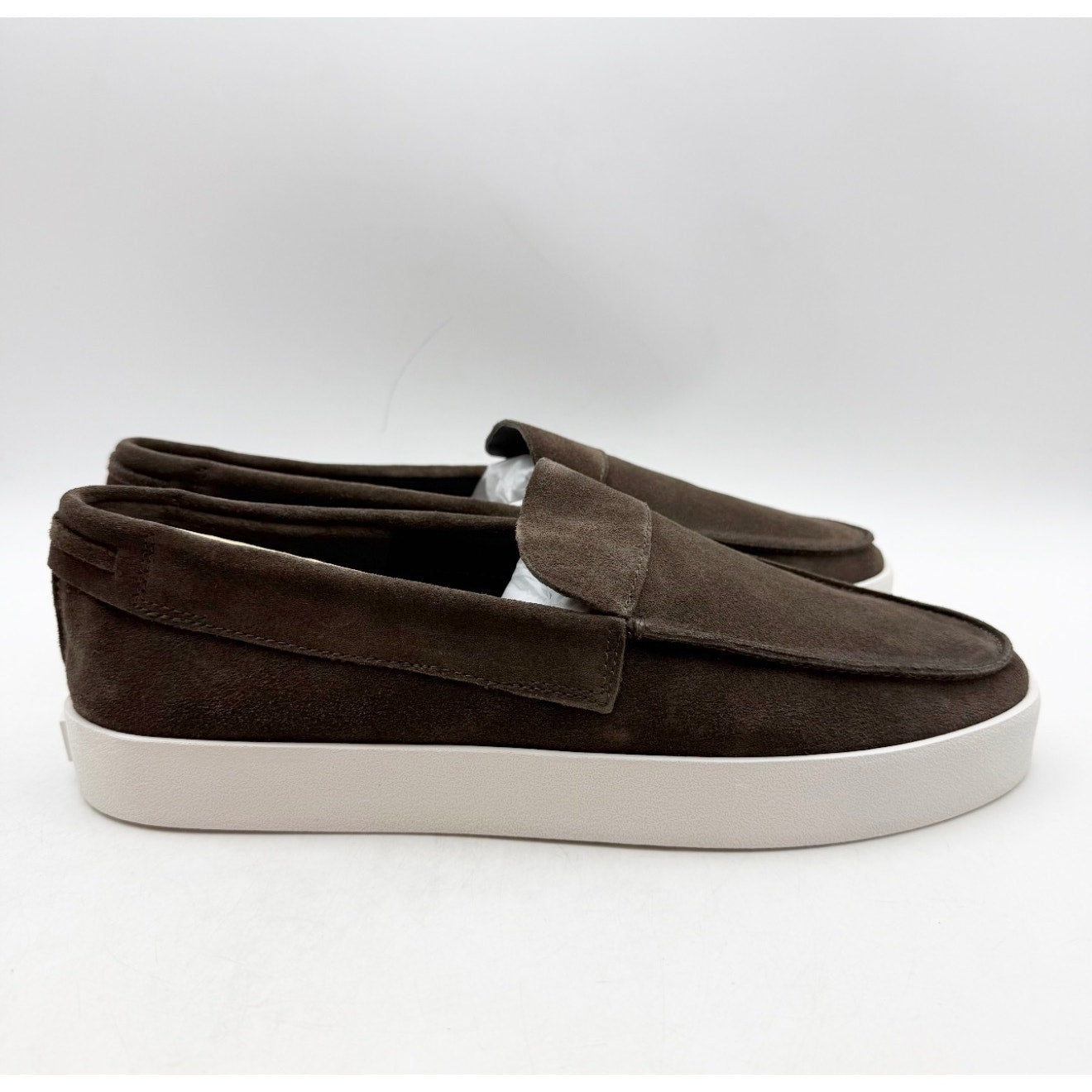 Saint Morta Men's Hemisphere Slip On Loafers Size 8 Brown White Suede NIB