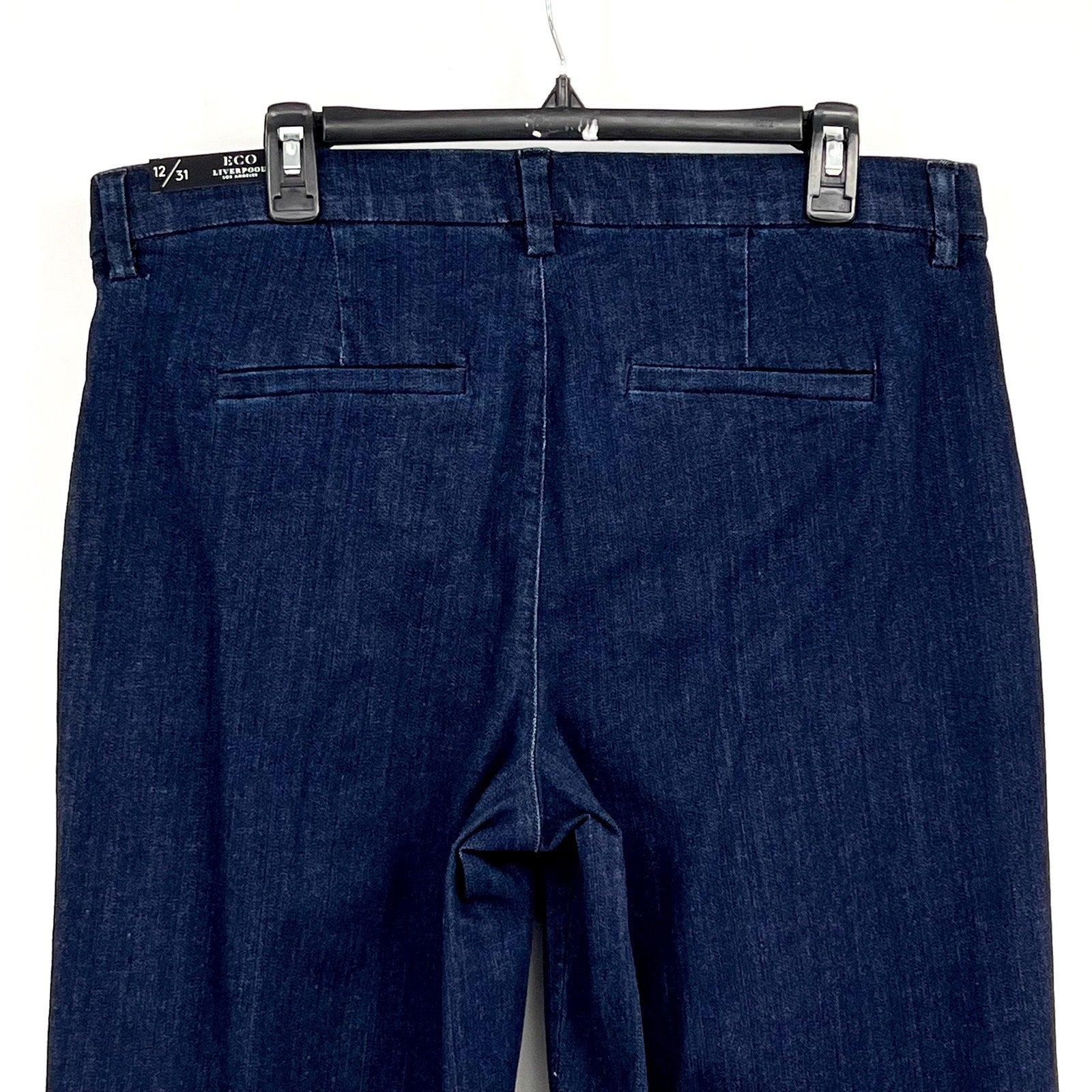 LIVERPOOL Womens Kelsey Wide Leg Trouser Jeans Size 12 Dark Blue Indigo NWT