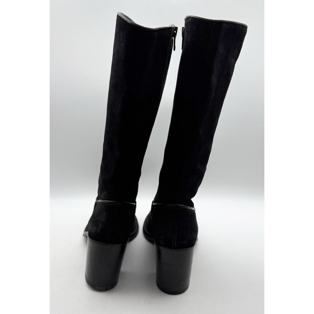 RE/DONE Womens 90s Western Knee High Boots EU 40 US 10 Black Suede EUC