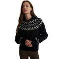 VARLEY Sigrid Fairisle Half-Zip Knit Sweater Medium Black Long Sleeve NWT