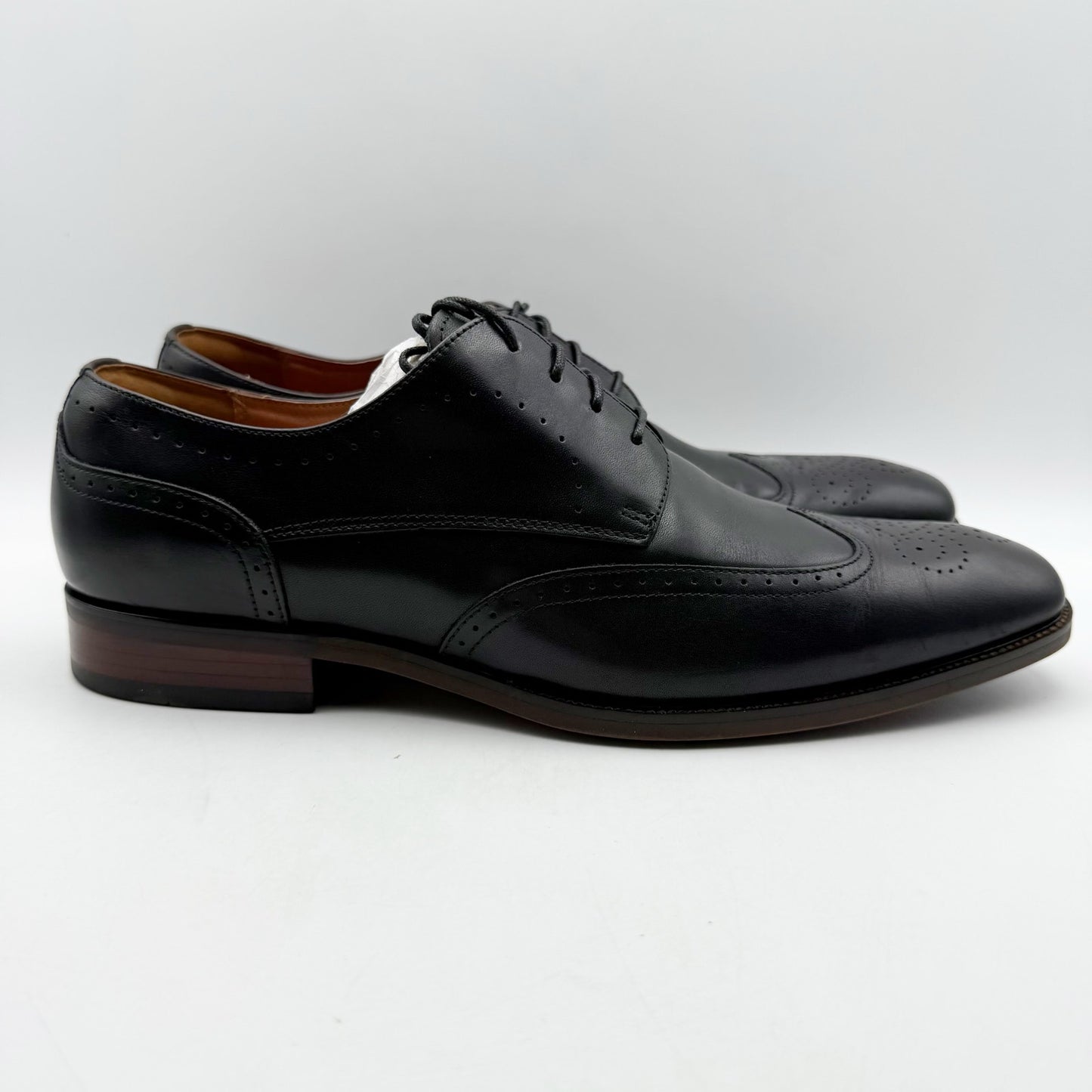 Florsheim Mens Sorrento Wing Tip Oxford Shoes US 10.5 Wide Black Leather NIB