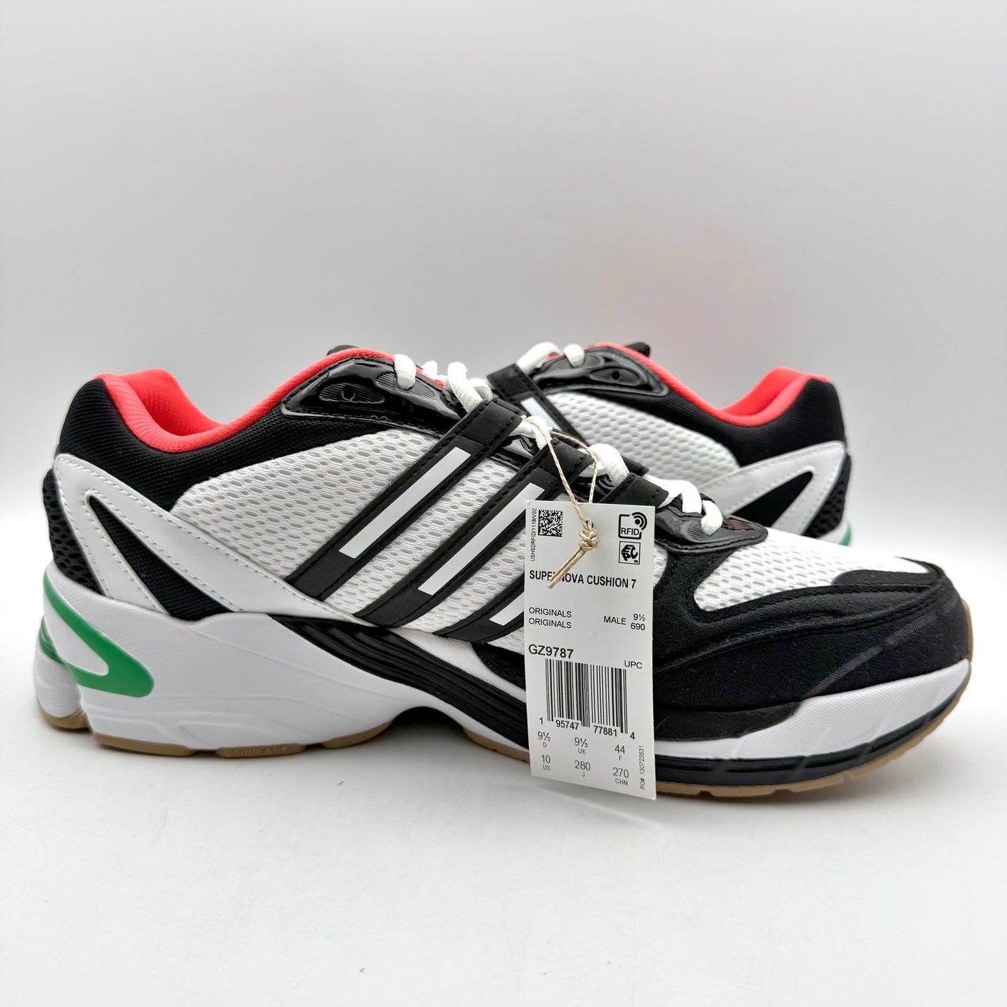 Adidas Mens x IRAK Supernova Cushion 7 Sneaker US 10 M White Black Athletic NWOB