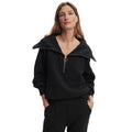 VARLEY Women's Vine Ottoman Half Zip Pullover Small Black Sweatshirt NWOT