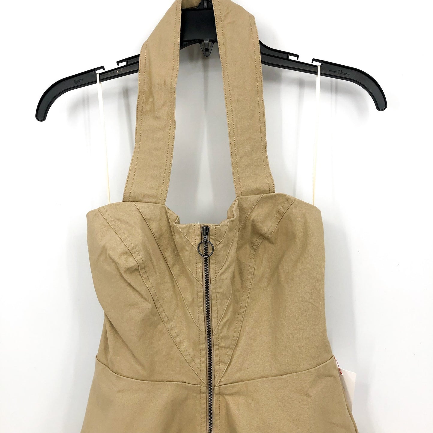 BARDOT Womens Lee Halter Utility Dress Beige MEDIUM US 6