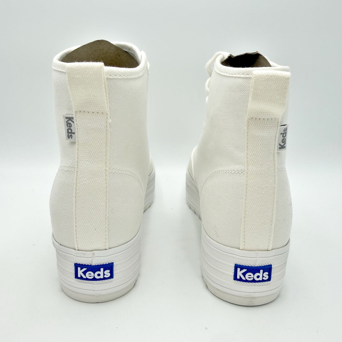 KEDS Womens The Platform Mid Lug Boots Size 7.5 M EU 38 White Canvas NIB