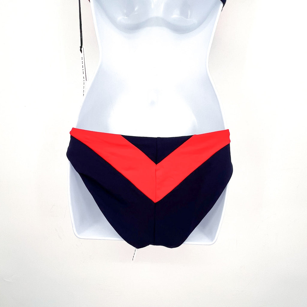 ROBIN PICCONE Women's Babe Bikini Medium Navy Blue Red Top & Bottom Combo NWT