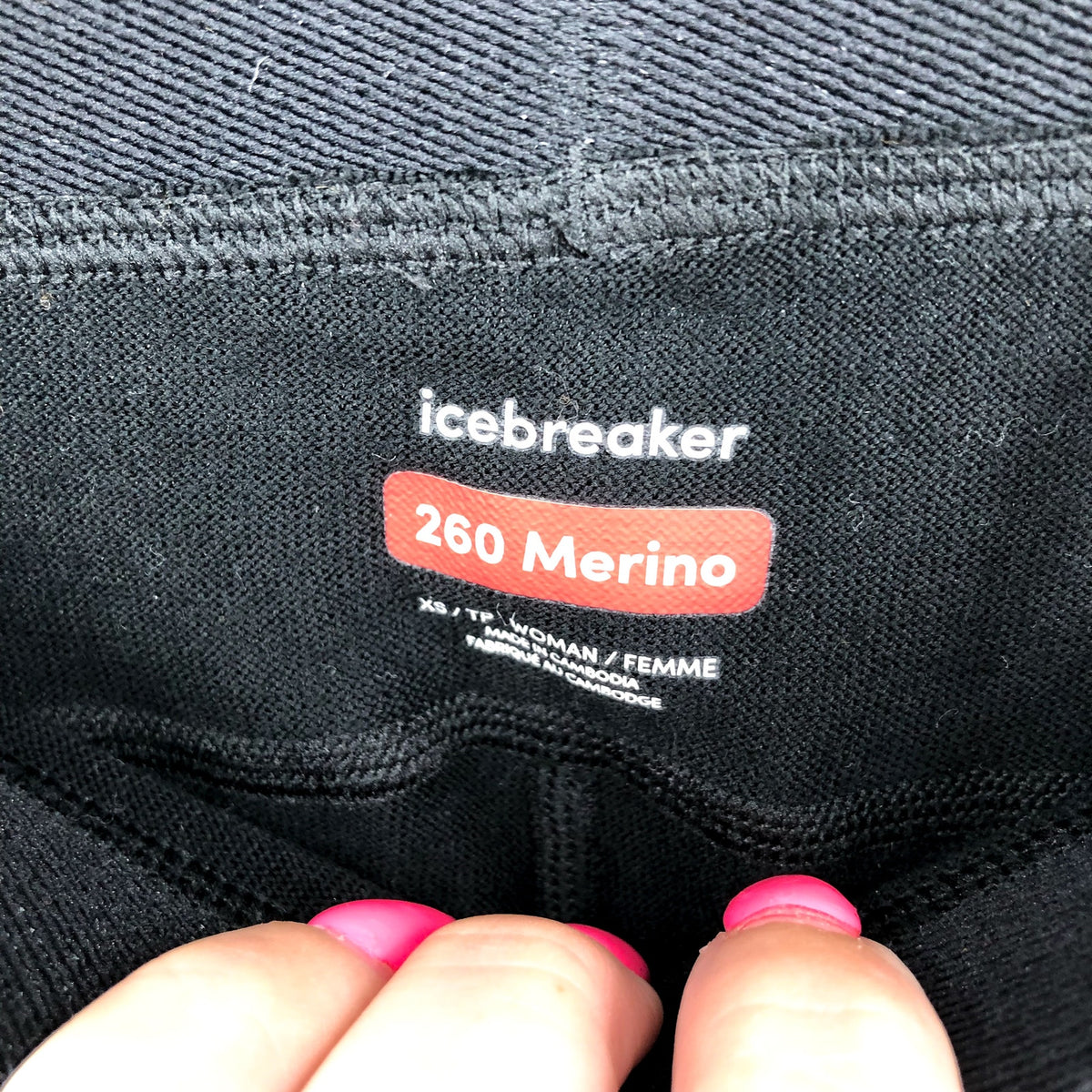 ICEBREAKER Women's Merino 260 Tech Thermal Leggings XS Black Base Layer NWT