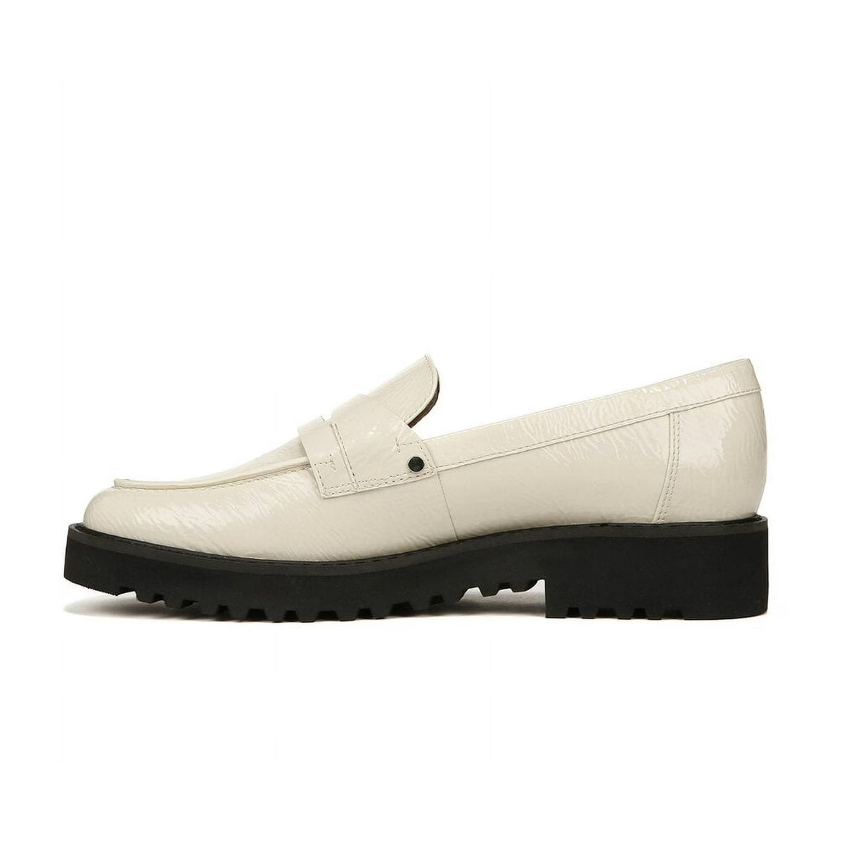 Franco Sarto Womens Cassandra Loafers Size 8.5 M Cream White Patent Leather NIB