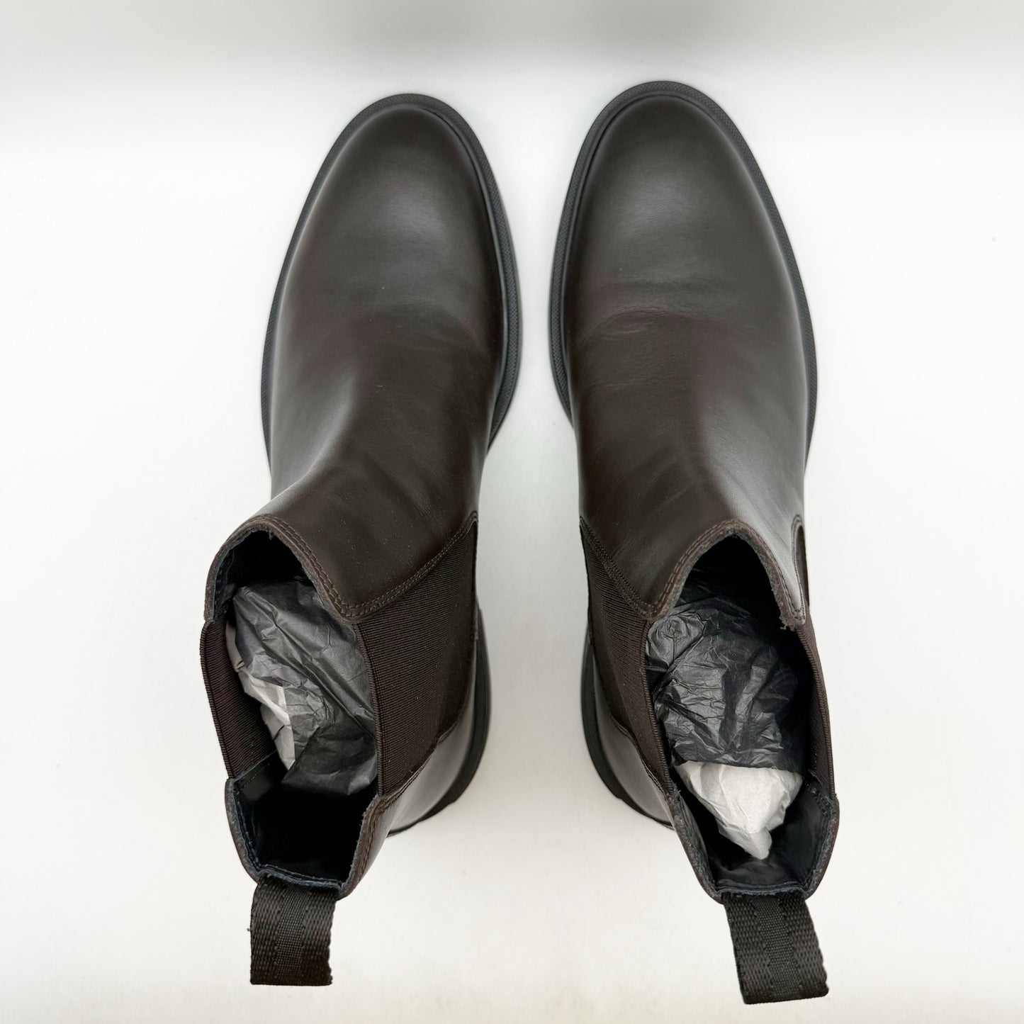 Boss Mens Calev Chelsea Ankle Boots EU 40 US 7 Dark Brown Leather NWOB