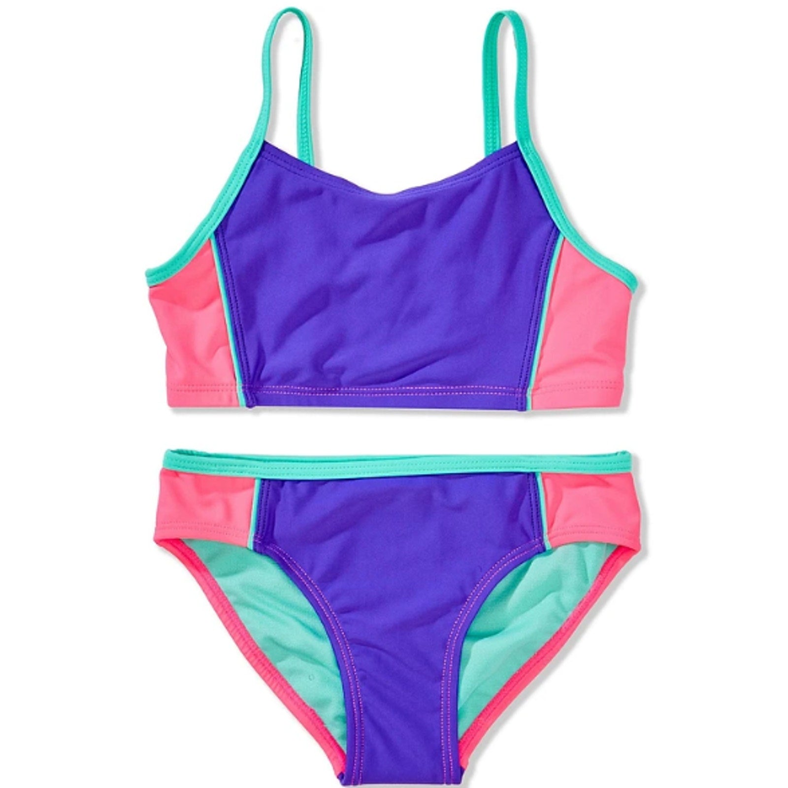 UNDER ARMOUR Girls Tankini & Hipster Bikini Swimsuit Size 12 Pink Blue NWT