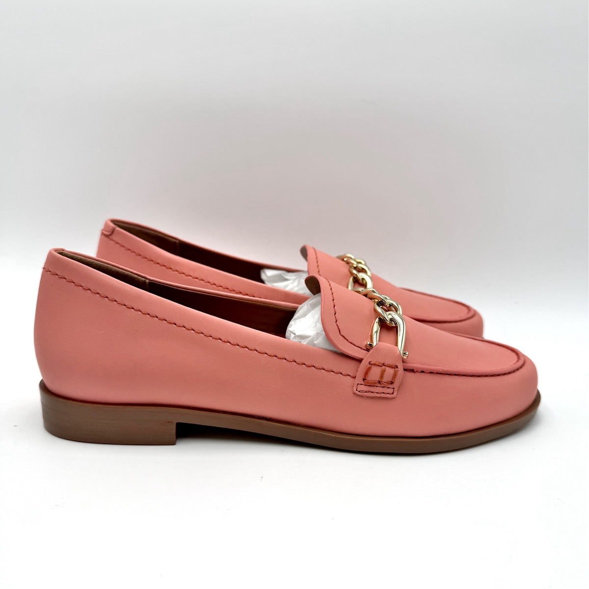 Naturalizer Womens Sawyer Slip-on Loafers Size 6.5 Wide Coral Pink Leather NIB